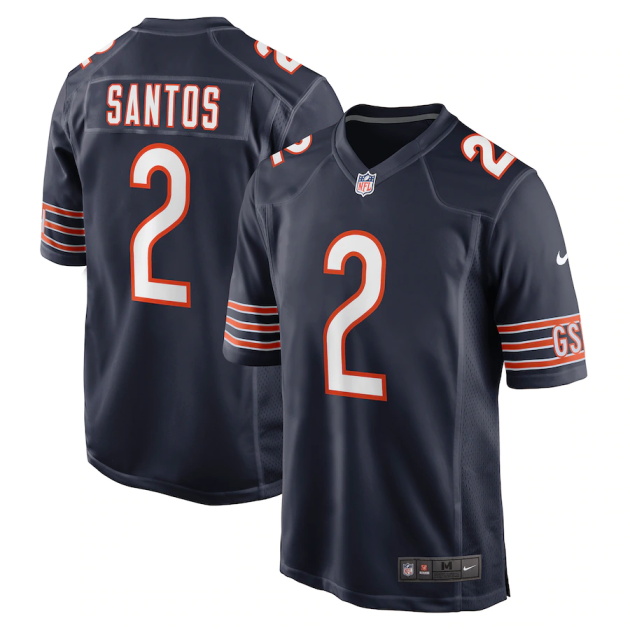 mens nike cairo santos navy chicago bears game jersey